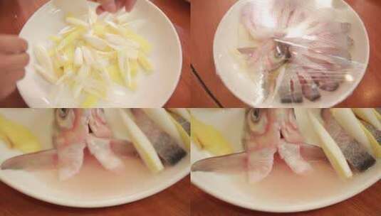 【镜头合集】葱姜水腌制孔雀鱼高清在线视频素材下载