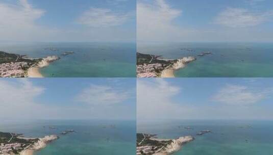 航拍一望无际蓝色海洋湄洲岛高清在线视频素材下载