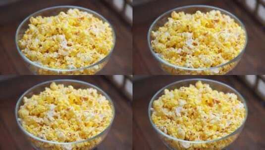 零食美味的爆米花高清在线视频素材下载