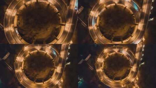 重庆网红立交桥夜景俯拍延时摄影高清在线视频素材下载