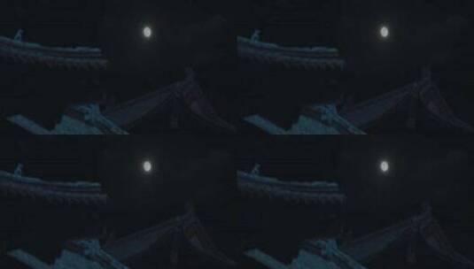 中国古建筑夜晚空镜高清在线视频素材下载