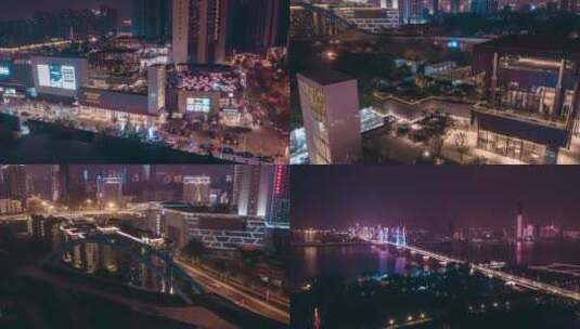 4k湖北武汉武汉天地夜景延时拍摄高清在线视频素材下载