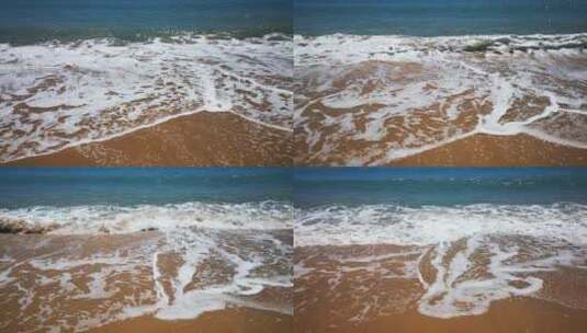 实拍沙滩海浪浪花高清在线视频素材下载