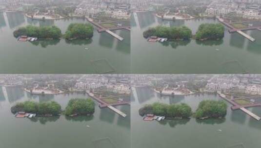 湖南长沙梅溪湖生态城航拍高清在线视频素材下载