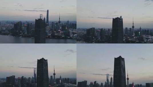 上海傍晚延时航拍高清在线视频素材下载