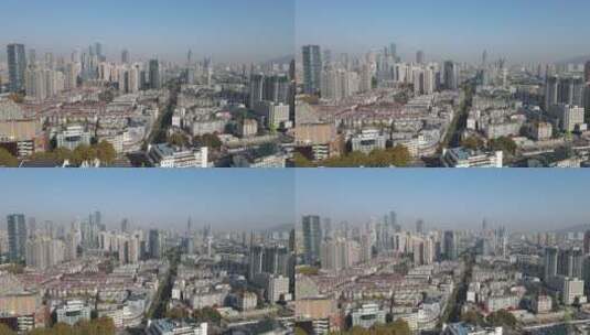 城市航拍南京新街口商务建筑高楼高清在线视频素材下载