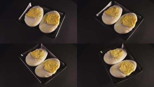 鸡蛋黄鸡蛋清煮鸡蛋高清在线视频素材下载