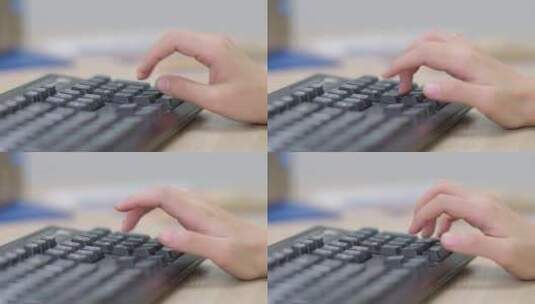 一只手熟练敲击键盘数字键高清在线视频素材下载