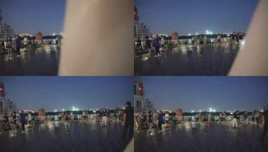 徐汇滨江跳广场舞的人高清在线视频素材下载