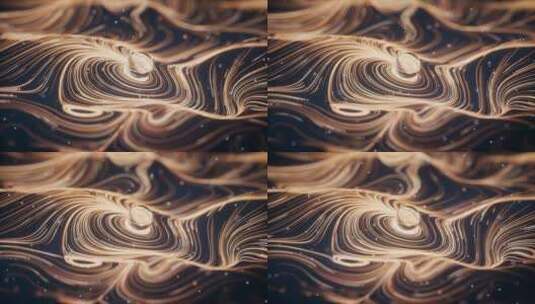 流动的金色粒子曲线3D渲染高清在线视频素材下载