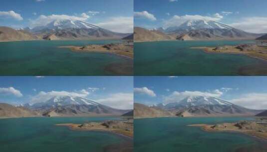 新疆卡拉库里湖慕士塔格峰雪山风光高清在线视频素材下载