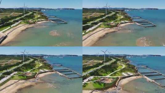 海边风力发电新能源航拍高清在线视频素材下载