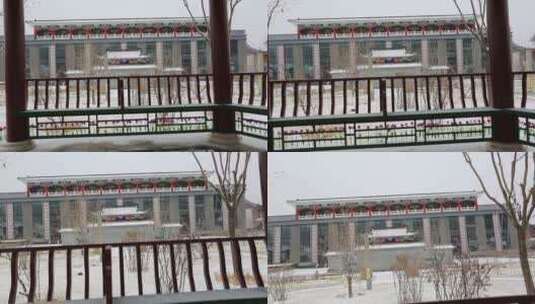 古风四合院雪景高清在线视频素材下载