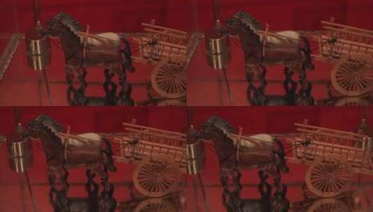 玩具模型中国古代马车模型战车汉代马车高清在线视频素材下载