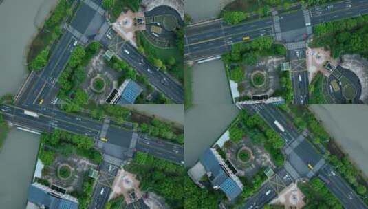 上海闵行北松公路航拍高清在线视频素材下载