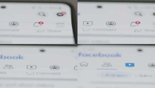 追踪手机上按下Facebook手表按钮的手指特写 高清在线视频素材下载