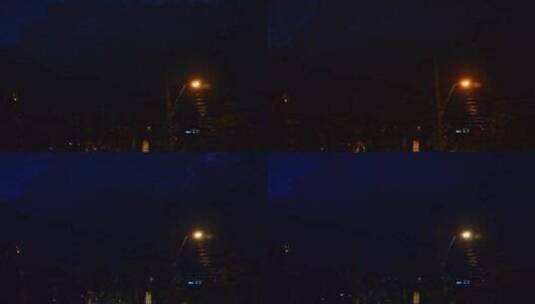 城市夜晚的闪电高清在线视频素材下载