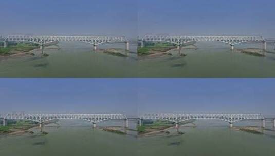 高清航拍乐山城市建设乐山大佛桥三江汇合船高清在线视频素材下载