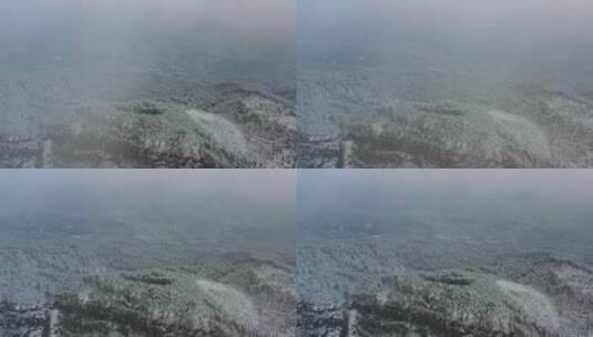 航拍峨眉山山顶悬崖雪景高清在线视频素材下载