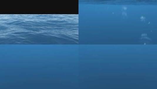 4k从海面到海面下的过程 (4)高清在线视频素材下载
