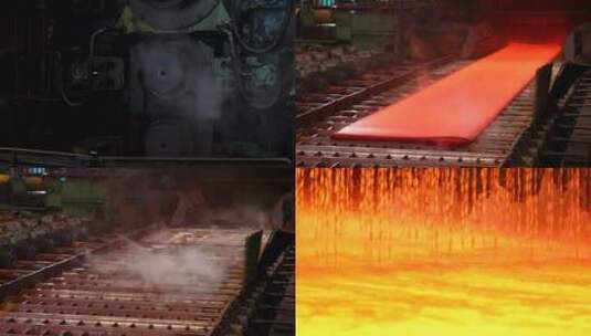 钢铁厂钢铁钢板炼造生产过程20高清在线视频素材下载