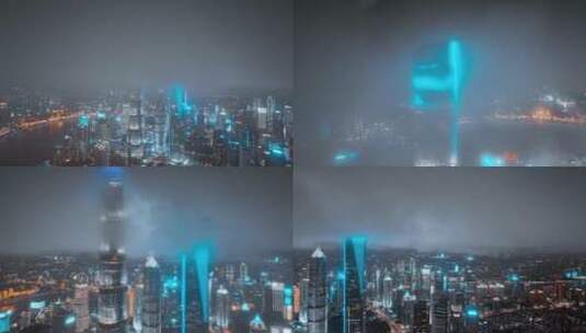 上海夜景航拍风光合集高清在线视频素材下载