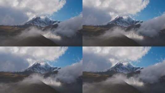 冬季巨大雪山高清在线视频素材下载