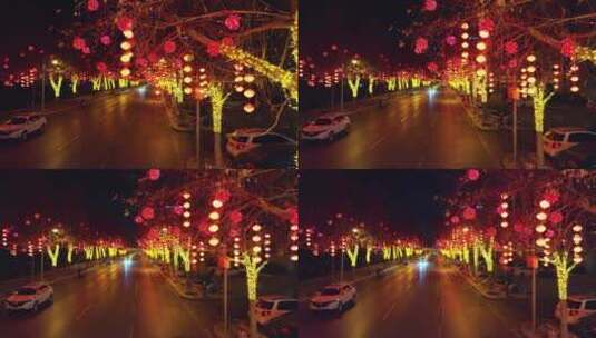节日气氛城市街道红灯笼高清在线视频素材下载