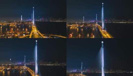 跨海大桥 运动延时 城市夜景高清在线视频素材下载