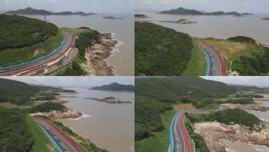 亚帆公路 宁波 象山 路 国省道 海边 海路高清在线视频素材下载