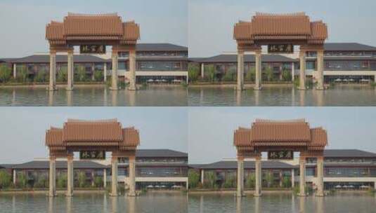 8K实拍上海广富林遗址公园建筑高清在线视频素材下载
