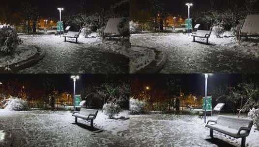 公园雪景高清在线视频素材下载