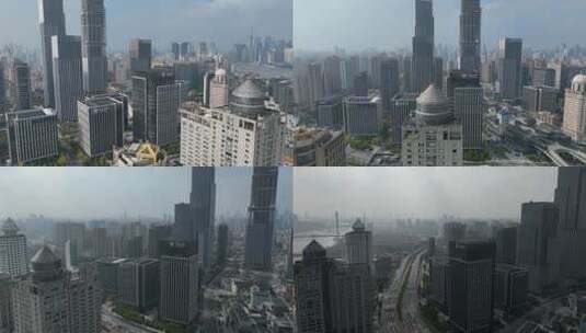 上海北外滩CBD绿地金融广场航拍4K-4高清在线视频素材下载