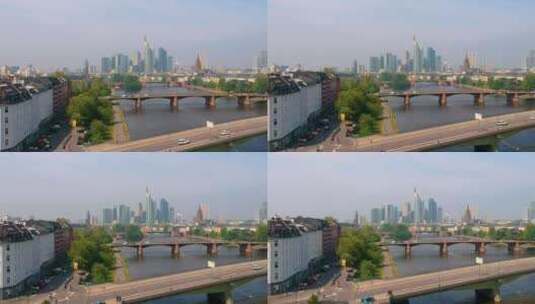 河畔的公路桥上高清在线视频素材下载