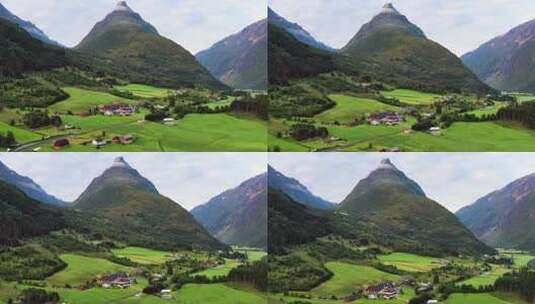 鸟瞰美丽的村庄高清在线视频素材下载