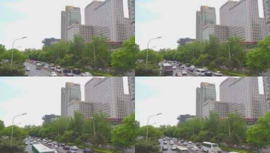 北京二环道路建筑华润大厦高清在线视频素材下载