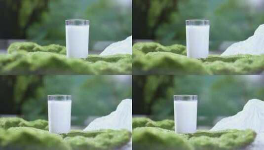 玻璃杯中新鲜牛奶高清在线视频素材下载