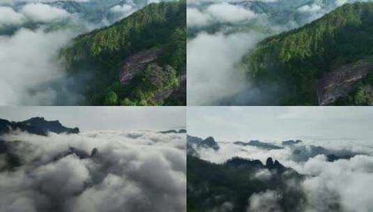 【4K】武夷山航拍云雾大景高清在线视频素材下载
