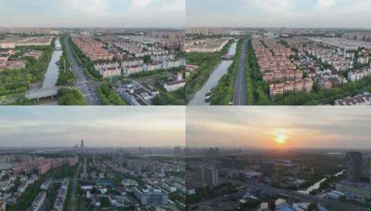 4K上海浦东新区唐镇城市风光航拍高清在线视频素材下载
