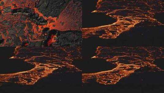 火山岩浆熔岩火焰山4k高清在线视频素材下载