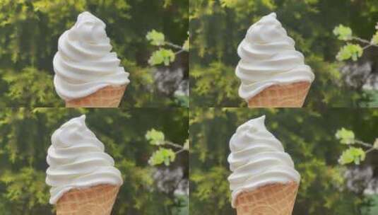 夏日绿植背景冰淇淋转1高清在线视频素材下载