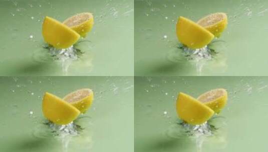 柠檬落下后分开高清在线视频素材下载