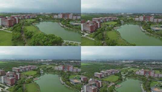 华东理工大学校园蓝天白云风景高清在线视频素材下载