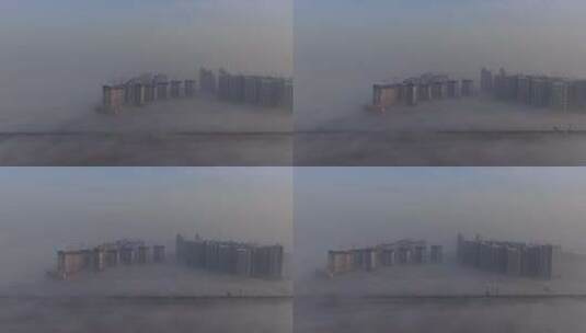 被雾包围的城市高清在线视频素材下载