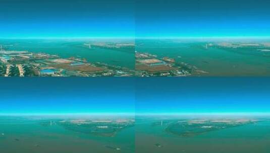 航拍4K高空飞机视角看长江镇扬汽渡高清在线视频素材下载