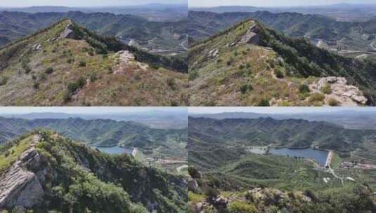 航拍威海里口山里口顶绝望坡秋季山野风景高清在线视频素材下载