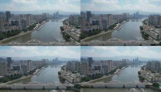 航拍福州闽江解放大桥高清在线视频素材下载