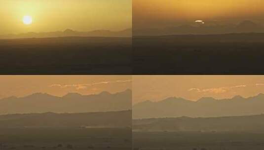 黑独山 荒漠 夕阳 日落 大西北高清在线视频素材下载