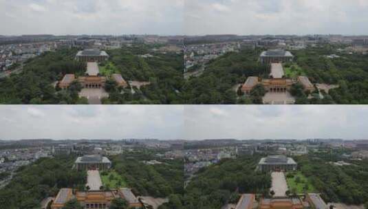 江苏徐州淮海战役纪念馆纪念碑航拍高清在线视频素材下载