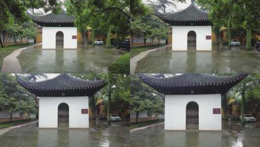 古建筑下雨素材苏州北寺塔实拍高清在线视频素材下载